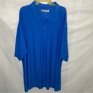 Roundtree & Yorke Performance Shirt Mens 3XT Blue Short Sleeve Polo Golf